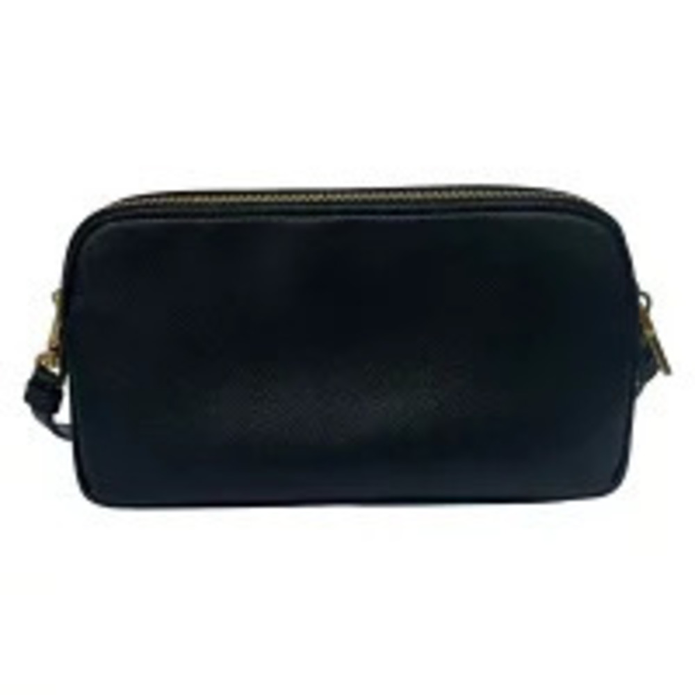 Prada Wallet Leather Black Clutch Saffiano Bag Shoulder Black